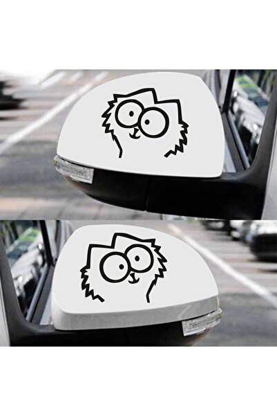 Hediyeni Al 2Pcs Cute Face Rearview Mirror Car, Car, Auto, Motorcycle, Helmet...