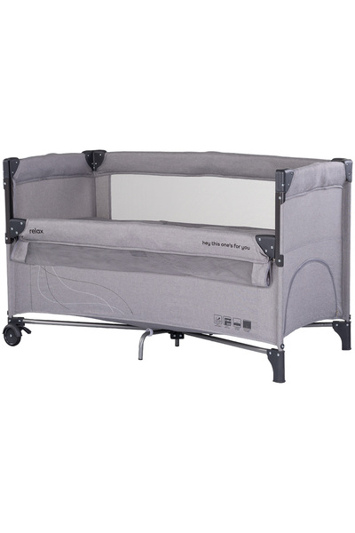 Chipolino Patut pliabil Relax platinum linen cu laterala culisanta