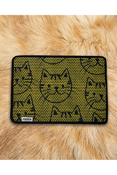 canico Kedi Kumu Paspası Desenli Elekli Petek Yapılı Yıkanabilir Kedi Tuvalet...