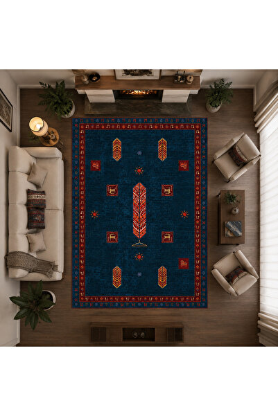 dekorug Doğal İplik Şönil Dokuma Pamuk Taban Halı Koridor Halısı Kilim – Antr...