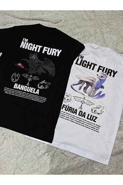 Minga London Είμαι το Night Fury - Είμαι το Light Fury T-Shirt με στάμπα στην...