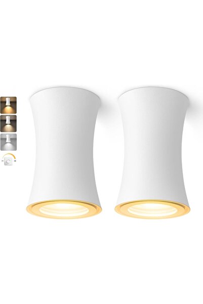 YindaLux Set de 4 spoturi LED albe de interior pentru tavan, cu intensitate r...