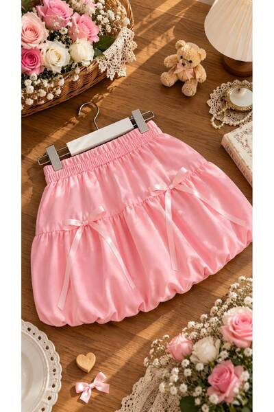 TREND NATURAL Baby Girl and Child Bow Balloon Skirt 1-7 Years Old School Kindergarten Daily Skirt