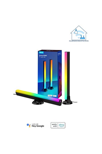 Govee RGBIC Flow Plus Bar 2'li Yüksek Parlaklık ve Enerji Tasarruflu 220V Ayd...