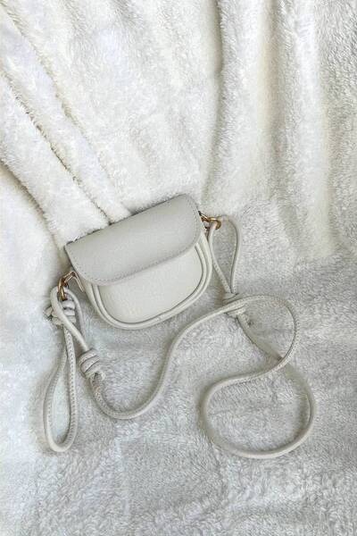THEK BUTİK Leather Look Mini Crossbody Bag with Knot Detail