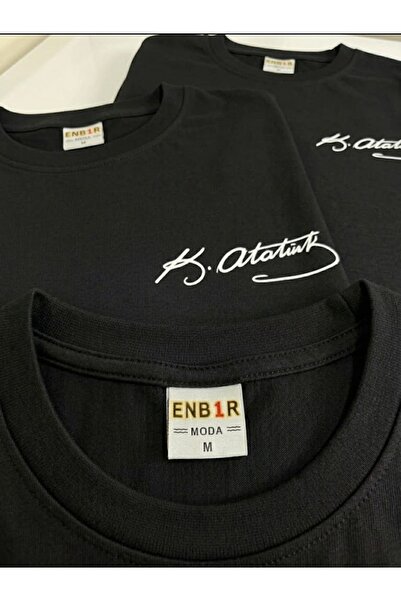 ENB1R MODA Atatürk İmzalı Unisex Tişört - 29 Ekim Cumhuriyet Bayramı & 30 Ağu...
