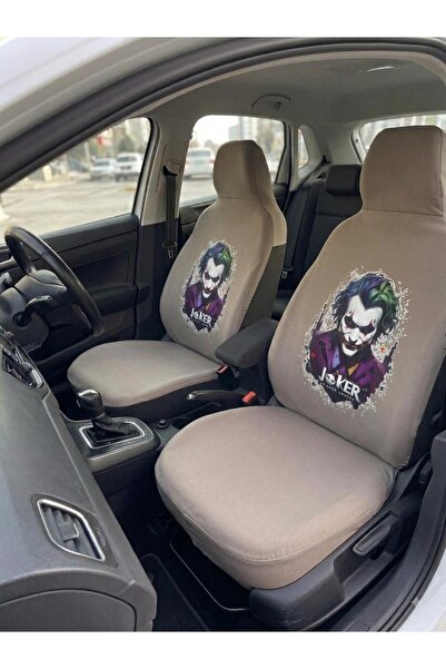 Vemaks Oto Aksesuar bej joker baskılı koltuk kılıfı