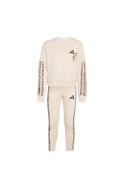 adidas Set hanorac și colanți pentru fete KC7210 Bej