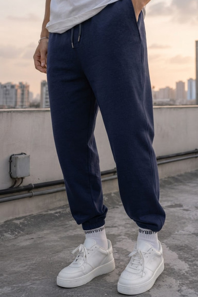 EydaMoon Men's Winter Fleece-Lined Comfortable Cut Sweatpants with Elastic Cuffs