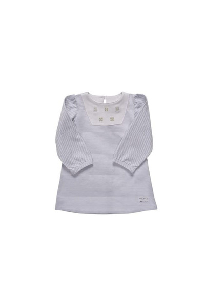 OEM Rochie în dungi Naty, 100% bumbac organic, Alb, 98-104