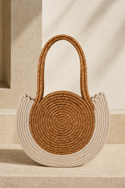 Lovelyİstanbul Straw Shoulder Bag Lct0002 Beige Bone