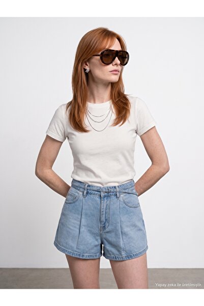 Dilvin 32852 Basic T-Shirt-Ecru