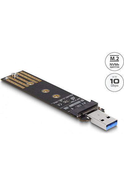 DELOCK 64197 Μετατροπέας Combo για M.2 NVMe PCIe - USB 3.2 Μαύρο