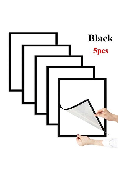 Choice6 21 × 30 سم 5 قطع أسود 10 قطع إطار صور مغناطيسي مستطيل A4 / A6 ذهبي فض...
