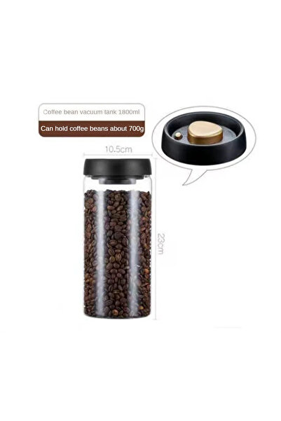 Choice 1800ml Coffee Beans Vacuum Sealed Tank Transparent Glass Food Storage ...