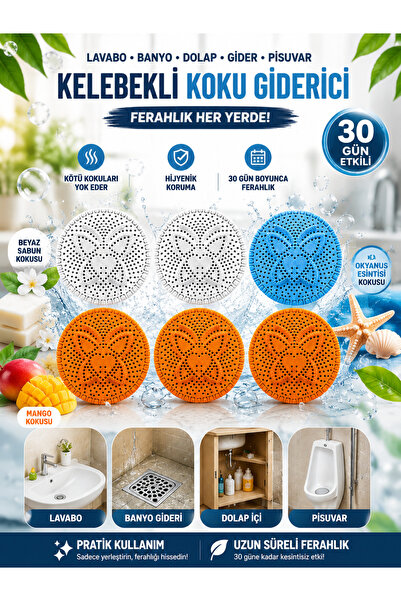 Lunihome Mini Pisuvar Dolap Gider Kapatıcı Süzgeci Koku Giderici 6 Adet Karma...