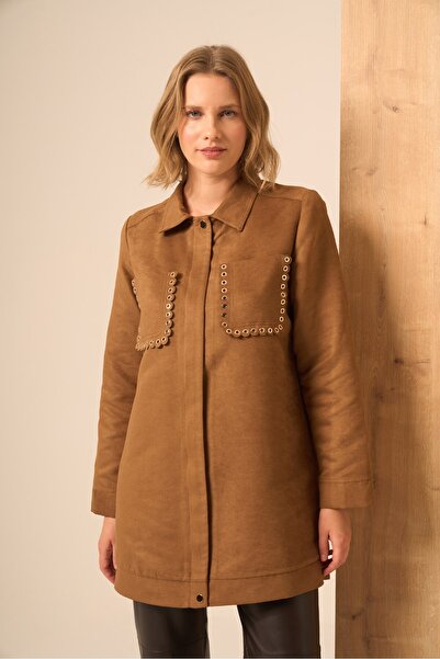 Kadın Süet Kap Camel 31268