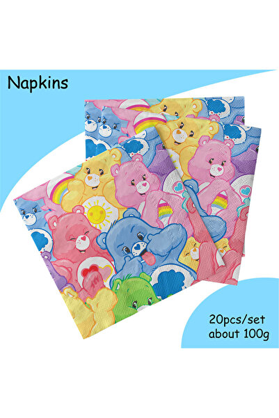 Choice3 Napkin 20pcs Care Bear Party Supplies Disposable Plate Napkin Tablecl...