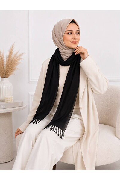 Sfg Life Moda Women's Knitwear Long Fringed Tasseled Winter Scarf