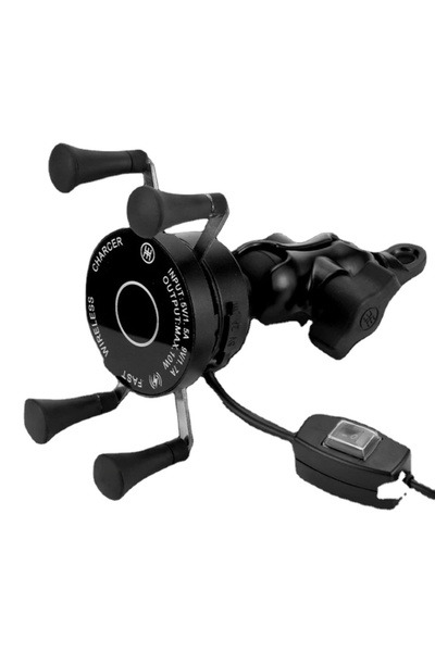 Pes Holding Universal motorcycle/ATV/car phone holder with 10W wireless charg...