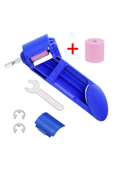 Choice blue with 2 stones Portable Drill Bit Sharpener Corundum Grinding Whee...