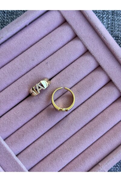 xUPING 14 K Gold AYARLANABİLİR A HARF YÜZÜK