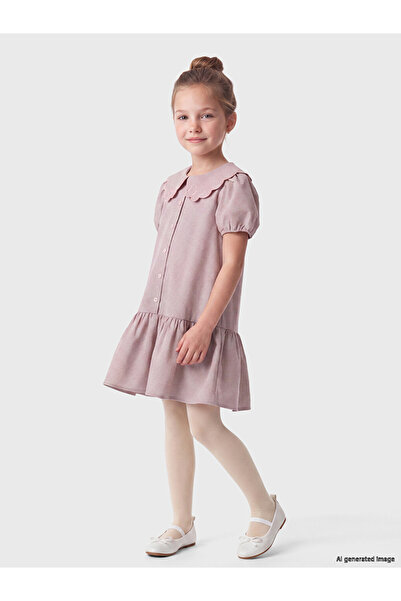 LC Waikiki Baby Collar Plaid Girl's Dress