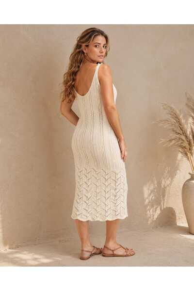 LAVİNİM Women's Openwork Knitted Dress