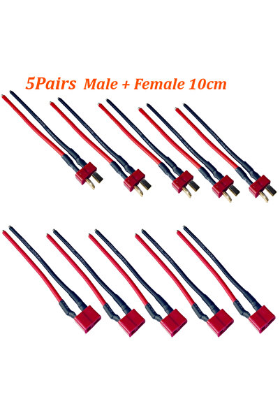 Choice4 5Pairs T-Plug 100mm Deans connector T Plug Male Female Connector Exte...