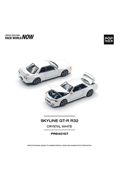 pop race 1 Nissan Skyline GT-R R32 Crystal White - PR640157