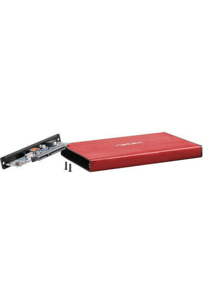 Natec Θήκη Rhino Go για Σκληρό Δίσκο 2.5 " SATA III με Σύνδεση USB 3.0 Κόκκιν...