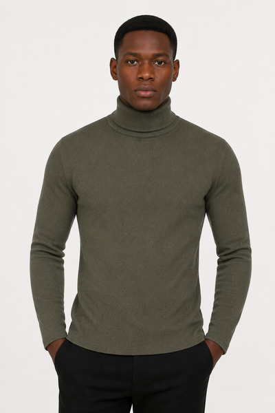 ribac Men's 3-Pack Turtleneck Long Sleeve Winter Sweater – Slim Fit Basic Knitwear