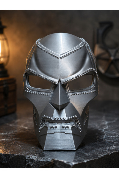 UstaPrint3D DR. Doom 3D Baskı Metalik Görünümlü Fantastik Maske Cosplay Dekor...