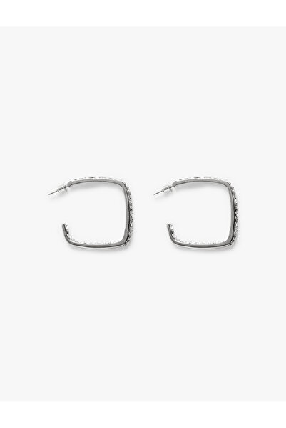 Koton Stone Detailed Geometric Hoop Earrings