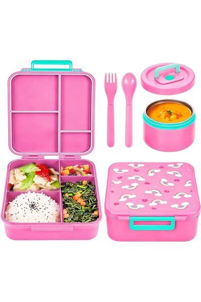 GENERAL Kids Lunch Box Leak-Proof Bento Box for Kids 4 Compartments Food Grad...