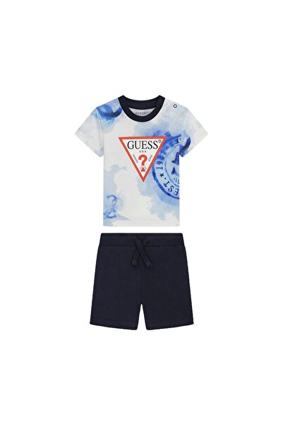 Guess Set tricou și pantaloni scurți pentru băieți I6GG00K8HM4 Albastru închis