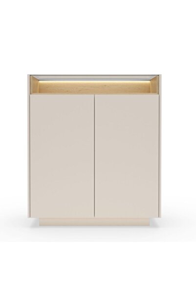 Lh-homefurniture HIRO μπεζ μπουφές με φωτισμό 103x119x40εκ.