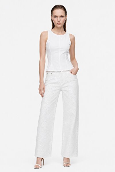 HAKKE Kolsuz Denim Peplum BLUZ