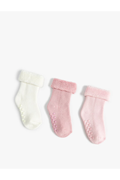 Koton Cotton 3-Piece Towel Socks Set