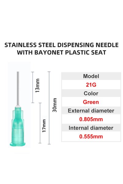 Choice13 13mm 21G 100pcs 100pcs 13mm Dispensing Needle Glue Needle 0.5 Inch S...