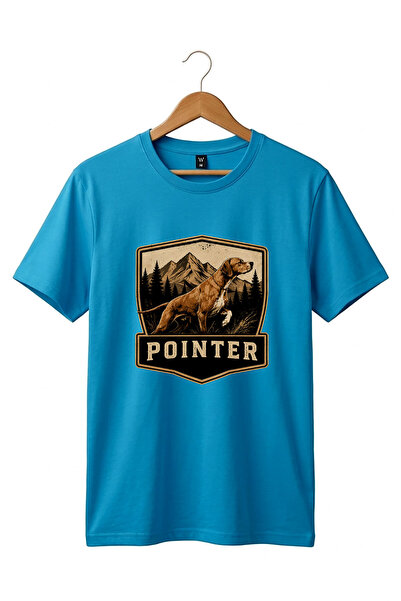 The Baski Hunting Hunting Pointer Hunter Dog Printed 100% Cotton Crew Neck Ba...