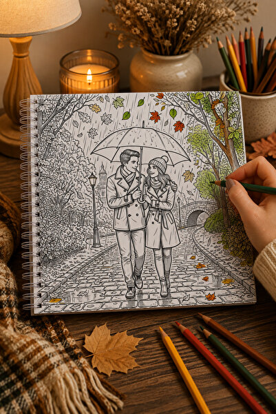 Z&R CRAFT Autumn Adult Coloring Book - 35 Sheets 35 Images - Spiral Bound - 20X20 cm