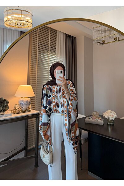 SOİ Lumira Patterned Blouse&Poncho Brown
