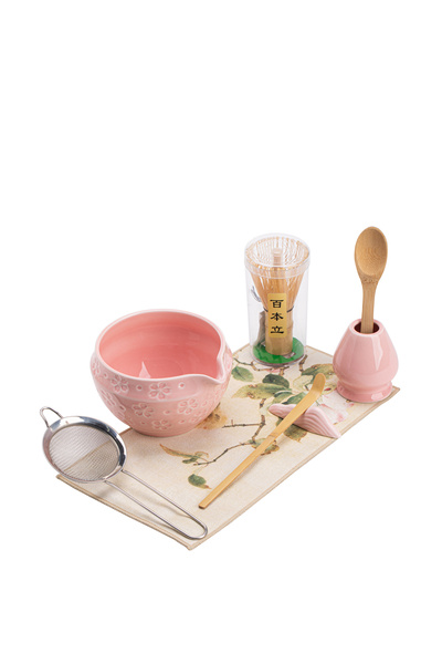 Morie Tea Matcha Çayı Hazırlama Seti (Mat Pembe - Kiraz Çiçeği)