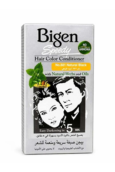 Bigen Speedy Hair Color Conditioner No. 881 Natural Black with Natural Herbs ...