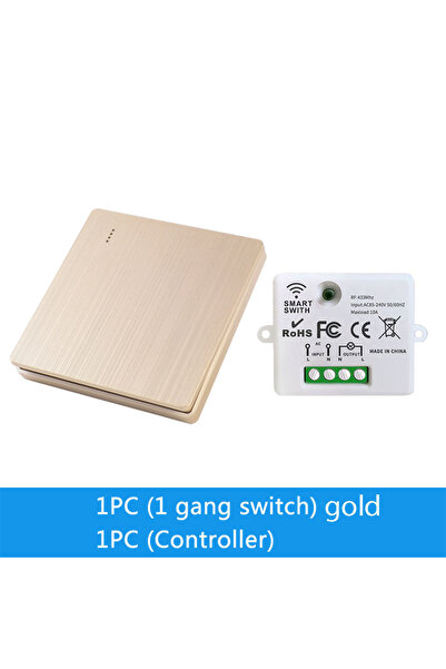 Choice gold one 86 Wireless Smart RF 433Mhz 100-220V Wall Panel with Remote C...