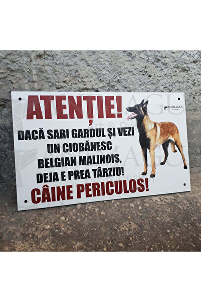 OSM Placa Avertizare Malinois - Daca sari gardul
