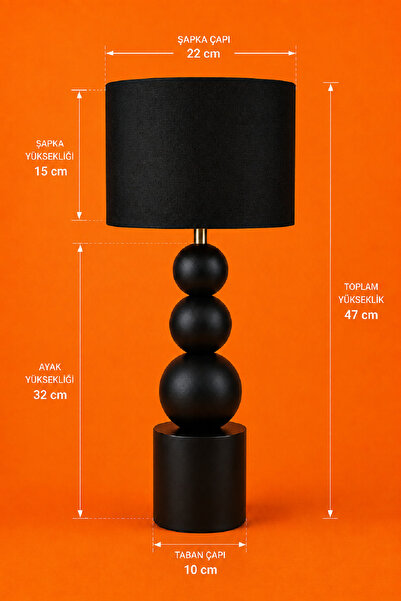 571 Store Casa Metal Kumaş Abajur GECE LAMBASI