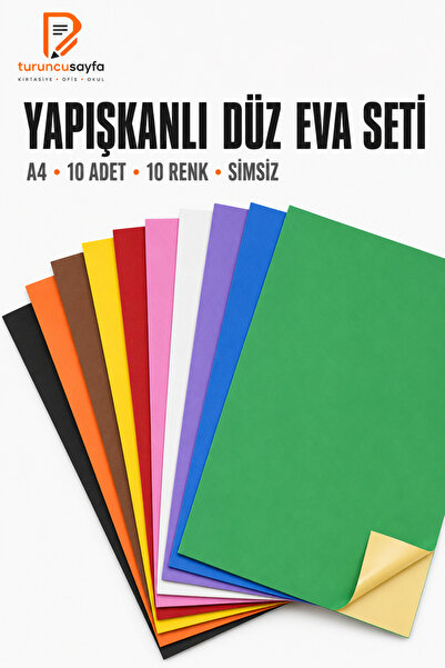everart Simsiz Yapışkanlı Eva A4 Boyunda 10 Renk