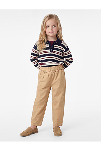 Koton Barrel Pants with Elastic Waist, Ruffle Detail, Loose Fit, Cotton